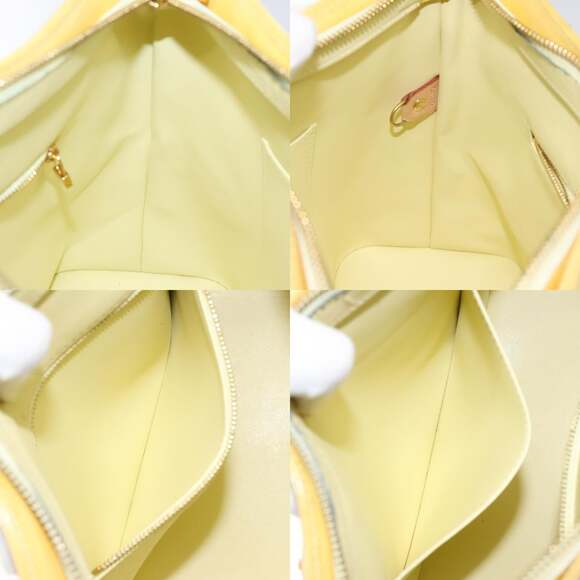 LOUIS VUITTON Monogram Vernis Houston Hand Bag Lime Yellow M91055 - Picture 12 of 13